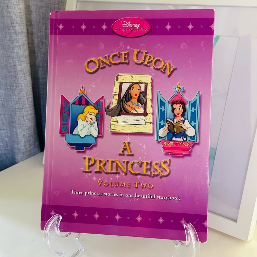 Disney Once Upon A Princess Belle Pocahontas Cinderella Hardcover Storybook Book
